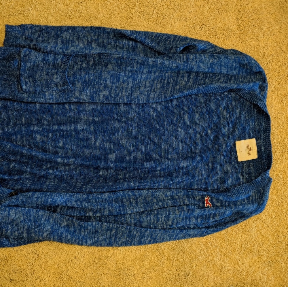 Blue knitted cardigan